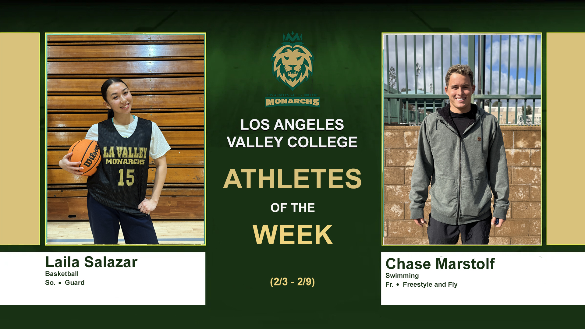February 2 through 9 Athletes of the Week